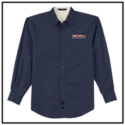Net Zero USA Long Sleeve Easy Care Shirt - Navy