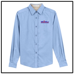 Net Zero USA Long Sleeve Easy Care Ladies Shirt - Light Blue